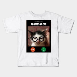 Nerd Cat Professor Kids T-Shirt